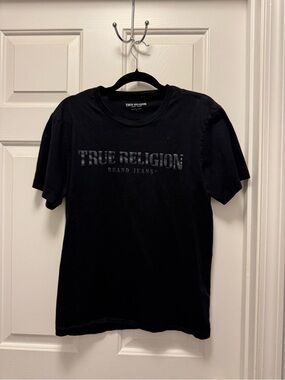 True Religion Black Crew Neck Logo Tee